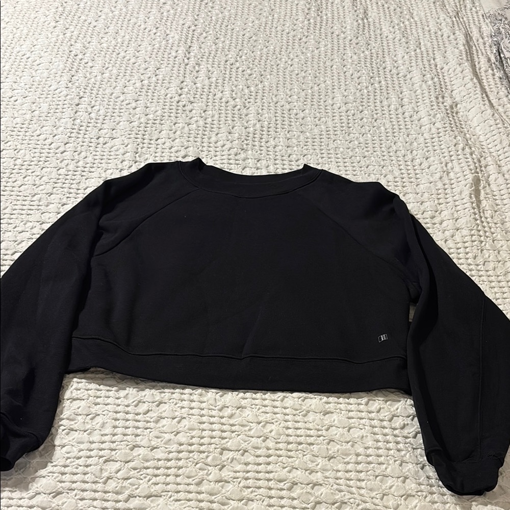 Women's Black Cropped Sweatshirt